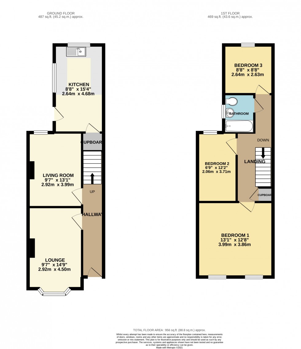 Floorplan for Lincoln Road, Reading, Berkshire