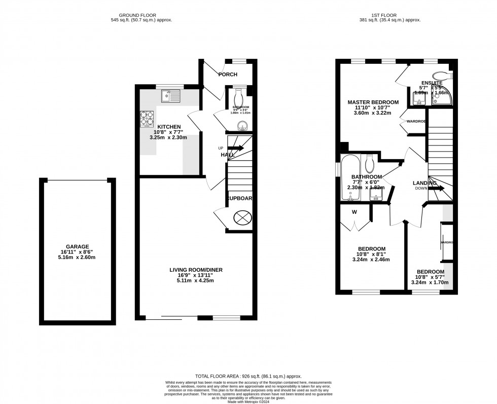 Floorplan for Lower Earley, Reading, Berkshire