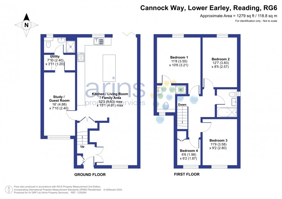 Floorplan for Lower Earley, Reading, Berkshire