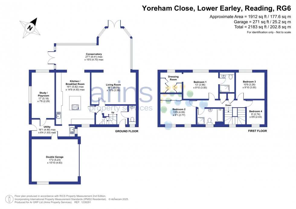 Floorplan for Lower Earley, Reading, Berkshire